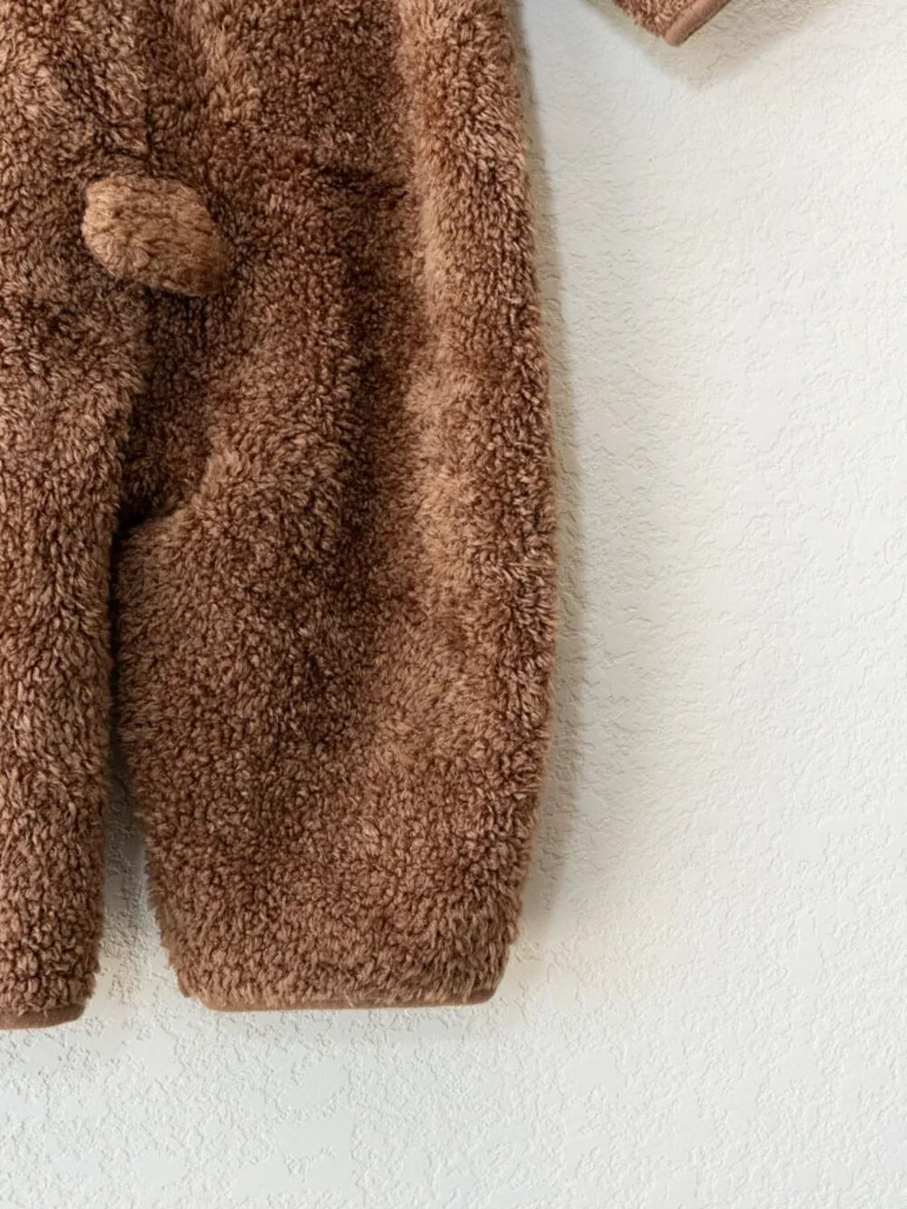 Baby Gap Teddy Bear Fleece Romper 12-18M Brown Sherpa One Piece Tail Cozy